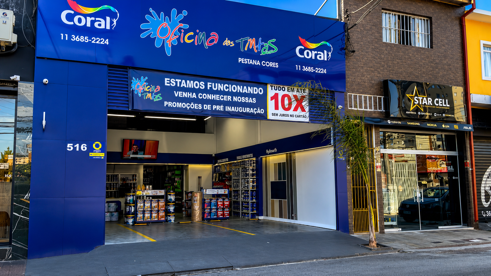 Fachada da loja Pestana Cores - Oficina das Tintas em Osasco